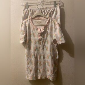 The Beaufort Bonnet Company Pastel rainbow Pajama Set size 14